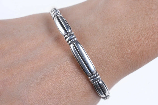 6.5" Retired James Avery Sterling Thatch Cuff bracelet - Estate Fresh Austin