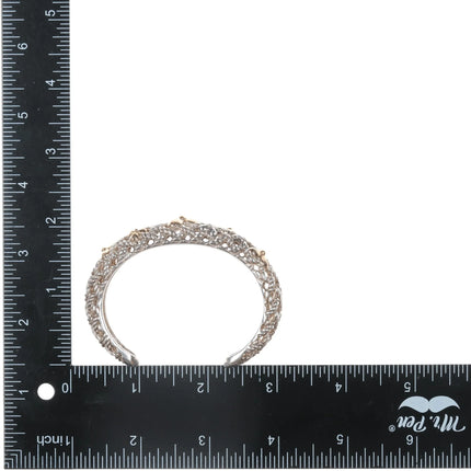 6.5" Bill Blass Retro 18k/Sterling cuff bracelet designer signed - Estate Fresh Austin