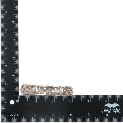 6.5" Bill Blass Retro 18k/Sterling cuff bracelet designer signed - Estate Fresh Austin