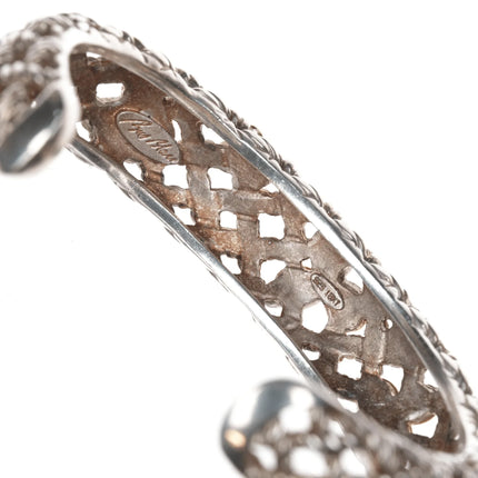 6.5" Bill Blass Retro 18k/Sterling cuff bracelet designer signed - Estate Fresh Austin