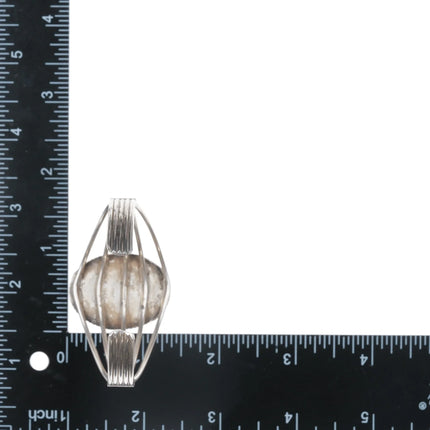 6.5" Retro Native American H Springy sterling and onyx cuff bracelet - Estate Fresh Austin