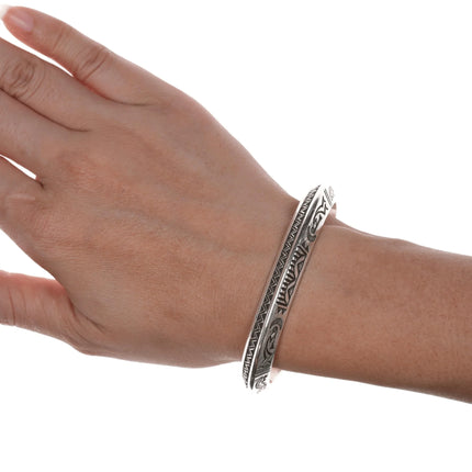 6.5" Roger Skeet Jr Navajo Ingot silver Carinated Cuff bracelet - Estate Fresh Austin
