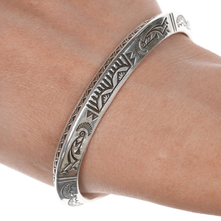 6.5" Roger Skeet Jr Navajo Ingot silver Carinated Cuff bracelet - Estate Fresh Austin