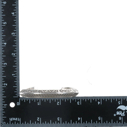 6.5" Roger Skeet Jr Navajo Ingot silver Carinated Cuff bracelet - Estate Fresh Austin