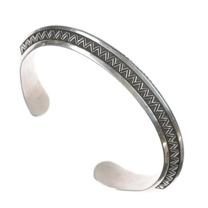 6.5" Roger Skeet Jr Navajo Ingot silver Carinated Cuff bracelet - Estate Fresh Austin