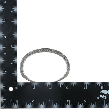 6.5" Roger Skeet Jr Navajo Ingot silver Carinated Cuff bracelet - Estate Fresh Austin