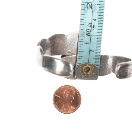 6.5" Roy Vandever (1936-2009) Silver turquoise, and coral cuff bracelet - Estate Fresh Austin