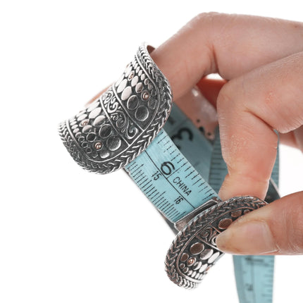 6.5" Samuel Benham 18k/Sterling and amethyst cuff bracelet - Estate Fresh Austin