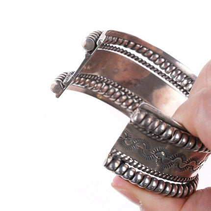 6.5" Southwestern Mexican sterling silver bracelet with twisted wire - Estate Fresh Austin