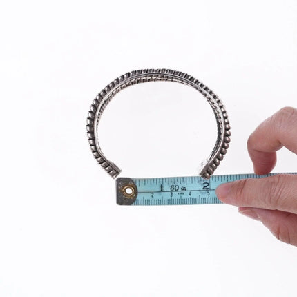 6.5" Southwestern Mexican sterling silver bracelet with twisted wire - Estate Fresh Austin