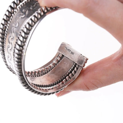 6.5" Southwestern Mexican sterling silver bracelet with twisted wire - Estate Fresh Austin