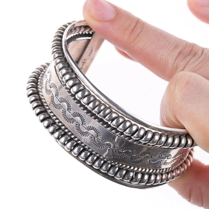 6.5" Southwestern Mexican sterling silver bracelet with twisted wire - Estate Fresh Austin