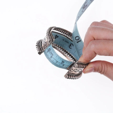 6.5" Southwestern Mexican sterling silver bracelet with twisted wire - Estate Fresh Austin