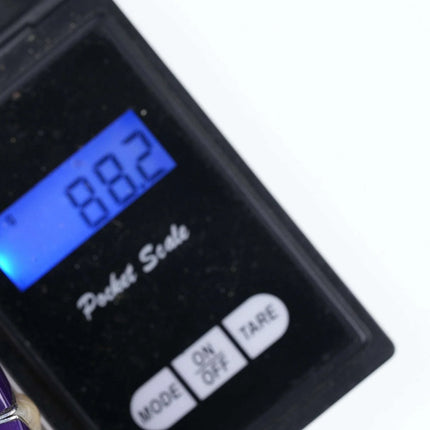 6.5" Jack Woolsey Agatized Coral/Purple Jasper sterling silver cuff bracelet - Estate Fresh Austin