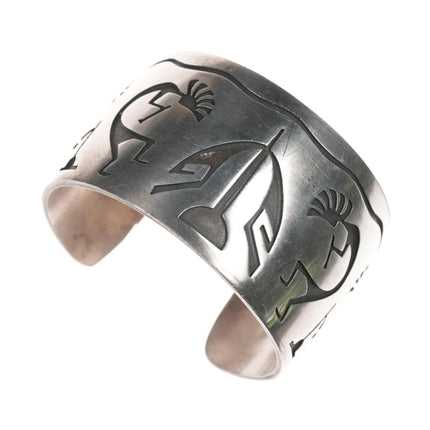 6.5" Southwestern sterling Kokopelli cuff bracelet - Estate Fresh Austin