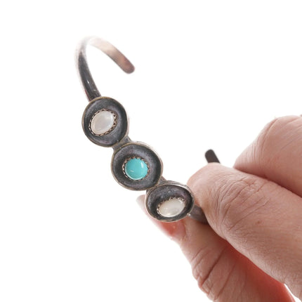 6.5" & Sz4.75 Vintage Navajo Sterling Turquoise and shell Bracelet/ring - Estate Fresh Austin