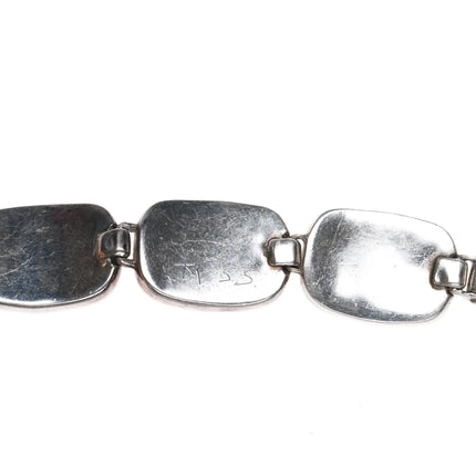 6.5" TM Sterling Sugilite, charoite, lapis, and turquoise channel inlay bracelet - Estate Fresh Austin