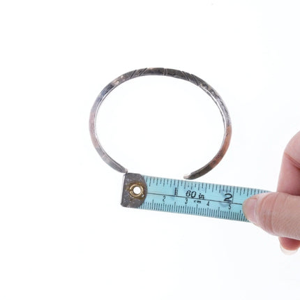 6.5" Vintage Bien Mur Shop Native American Hand Chiseled silver bracelet - Estate Fresh Austin