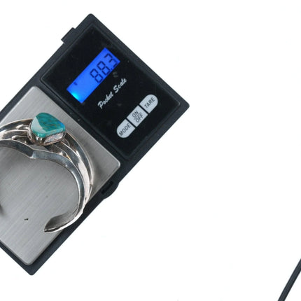 6.5" Vintage Native American Sandcast bracelet with turquoise - Estate Fresh Austin