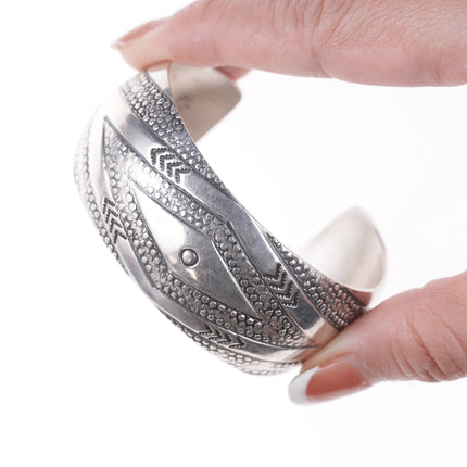 6.5" Vintage Native American silver bracelet - Estate Fresh Austin