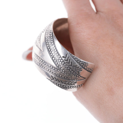 6.5" Vintage Native American silver bracelet - Estate Fresh Austin