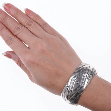 6.5" Vintage Native American silver bracelet - Estate Fresh Austin