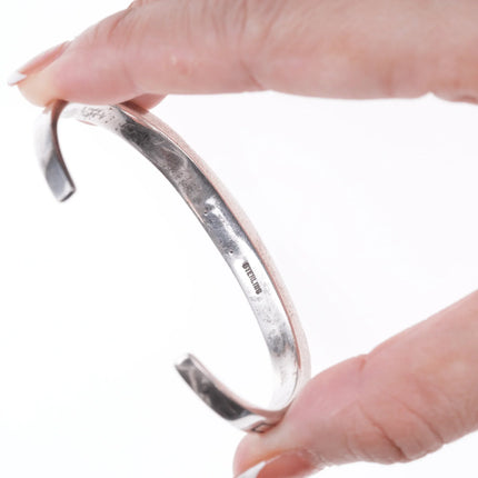 6.5" Vintage Native American silver channel inlay bracelet - Estate Fresh Austin