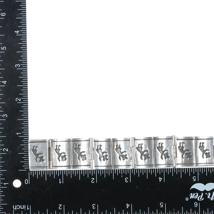 6.5" Vintage Native American silver Kachina dancer link bracelet - Estate Fresh Austin