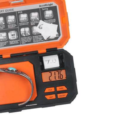 6.5" Vintage Native American silver Maltese Cross cuff bracelet with turquoise - Estate Fresh Austin