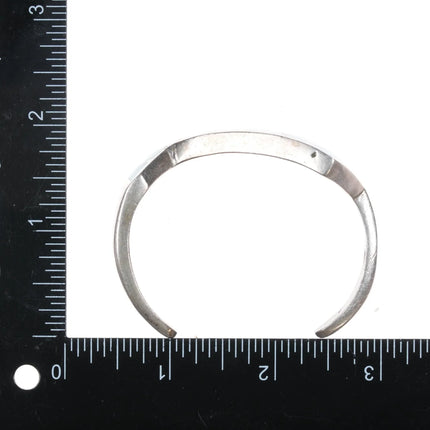 6.5" Vintage Native American silver turquoise channel inlay cuff bracelet - Estate Fresh Austin