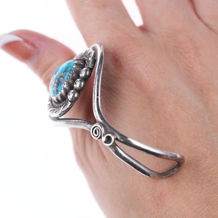 6.5" Vintage Native American sterling and turquoise bracelet - Estate Fresh Austin