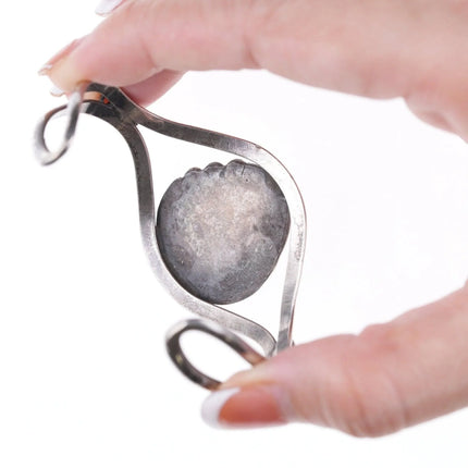 6.5" Vintage Native American sterling and turquoise bracelet - Estate Fresh Austin