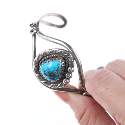 6.5" Vintage Native American sterling and turquoise bracelet - Estate Fresh Austin