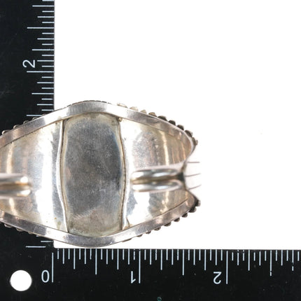 6.5" Vintage Native American sterling intarsia inlay cuff bracelet - Estate Fresh Austin