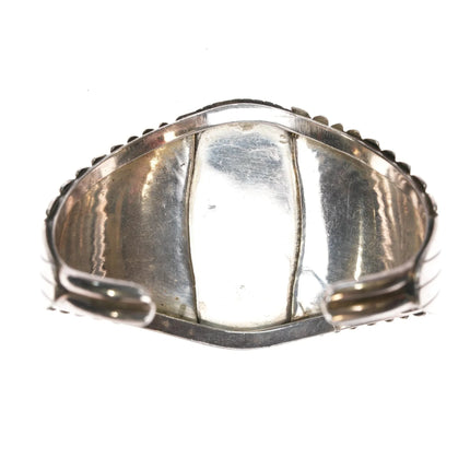 6.5" Vintage Native American sterling intarsia inlay cuff bracelet - Estate Fresh Austin