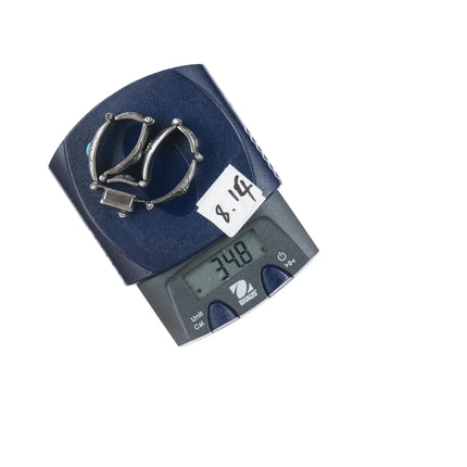 6.5" Vintage Native American sterling multi-stone link bracelet - Estate Fresh Austin