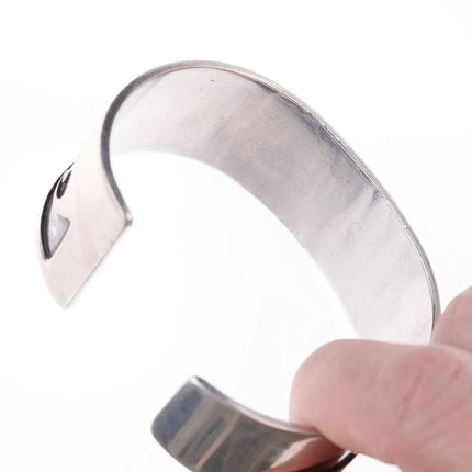 6.5" Vintage Native American Sterling Overlay style bracelet - Estate Fresh Austin