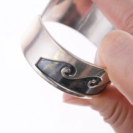 6.5" Vintage Native American Sterling Overlay style bracelet - Estate Fresh Austin