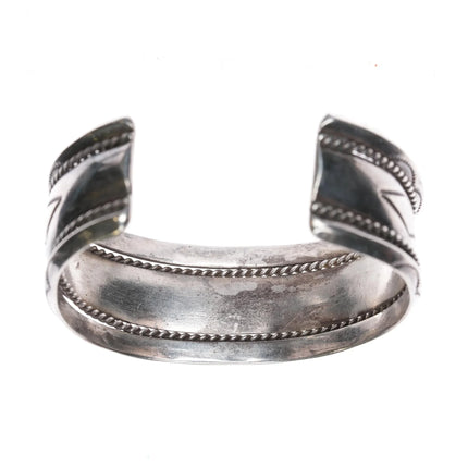 6.5" Vintage Navajo hand stamped carinated twisted wire cuff bracelet - Estate Fresh Austin