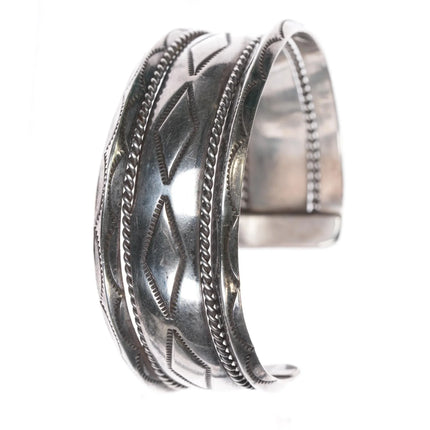6.5" Vintage Navajo hand stamped carinated twisted wire cuff bracelet - Estate Fresh Austin