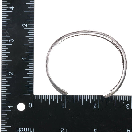 6.5" Vintage Navajo hand stamped carinated twisted wire cuff bracelet - Estate Fresh Austin