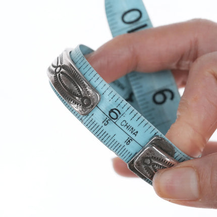 6.5" Vintage Navajo Hand Stamped Sterling Cuff Bracelet - Estate Fresh Austin