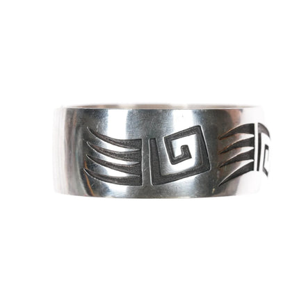 6.5" Vintage Navajo Overlay claw design cuff bracelet sterling - Estate Fresh Austin