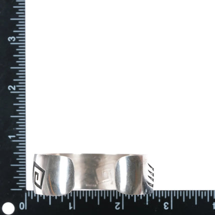 6.5" Vintage Navajo Overlay claw design cuff bracelet sterling - Estate Fresh Austin