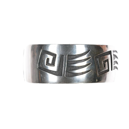 6.5" Vintage Navajo Overlay claw design cuff bracelet sterling - Estate Fresh Austin