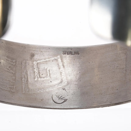 6.5" Vintage Navajo Overlay claw design cuff bracelet sterling - Estate Fresh Austin