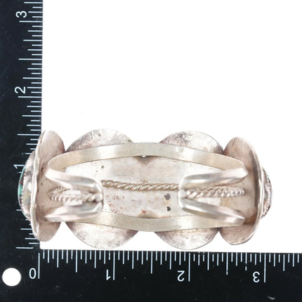 6.5" Vintage Navajo Pilot Mountain turquoise sterling cuff bracelet Jeff James - Estate Fresh Austin