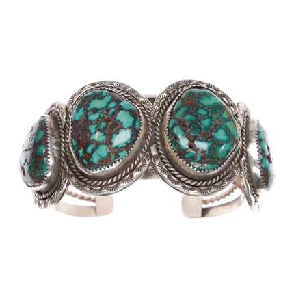 6.5" Vintage Navajo Pilot Mountain turquoise sterling cuff bracelet Jeff James - Estate Fresh Austin