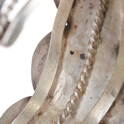 6.5" Vintage Navajo Pilot Mountain turquoise sterling cuff bracelet Jeff James - Estate Fresh Austin