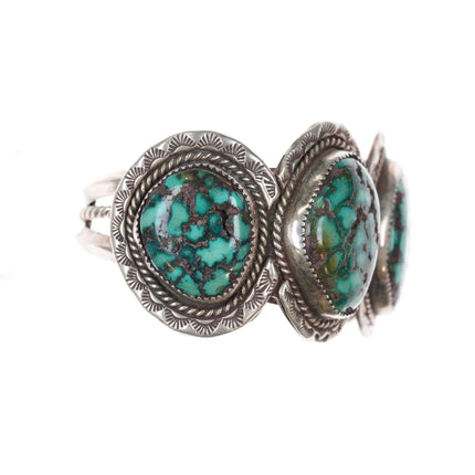 6.5" Vintage Navajo Pilot Mountain turquoise sterling cuff bracelet Jeff James - Estate Fresh Austin